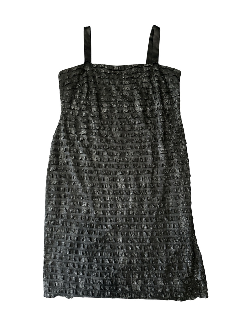 R&M Richard’s Black Ruffled Strap Dress sz 18 Made in The USA vintage